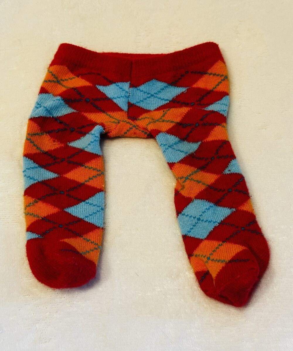 American Girl Bitty Baby Twins 2010 Girls Aqua Argyle Meet Tights to Outfit Only